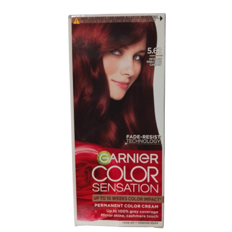 Vopsea de Par Permanenta cu Amoniac Garnier Color Sensation 5.62 Visiniu Intens Pretios, 110 ml