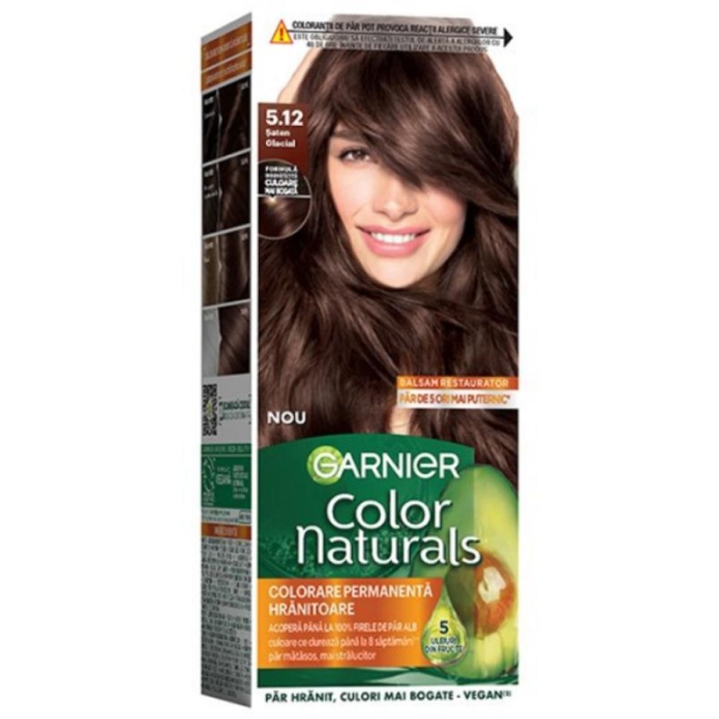Vopsea de Par Permanenta Garnier Color Naturals 5.12 Saten Glacial, 110 ml