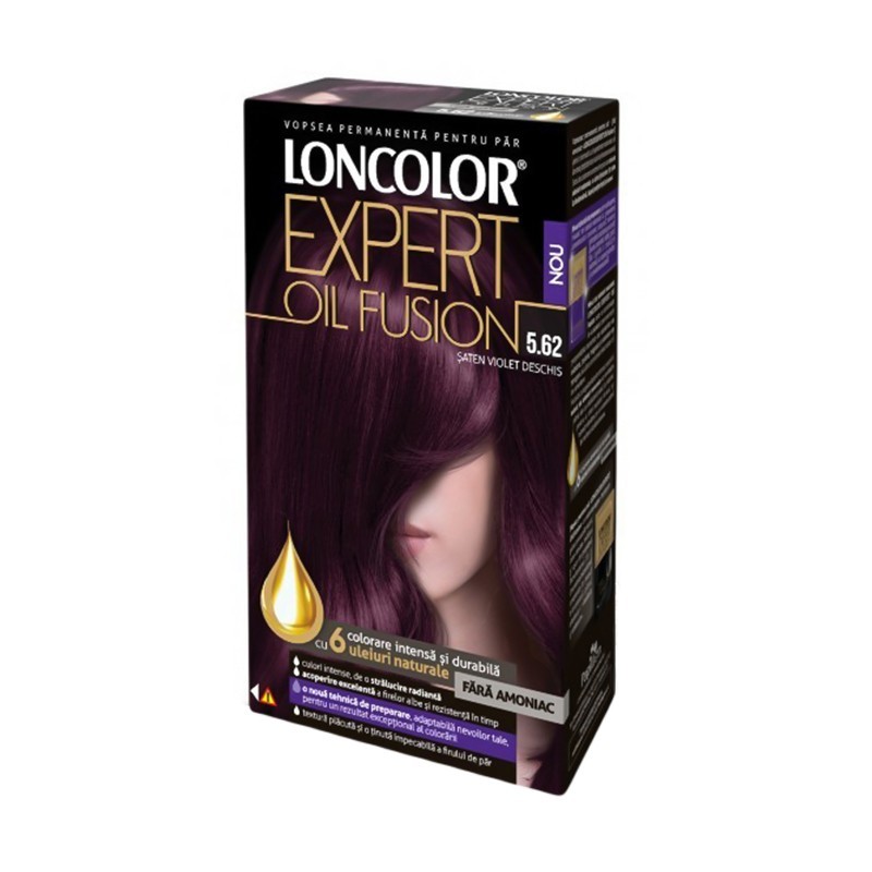 Vopsea de Par Permanenta Loncolor Expert Oil Fusion 5.62 Saten Violet Deschis, 100 ml