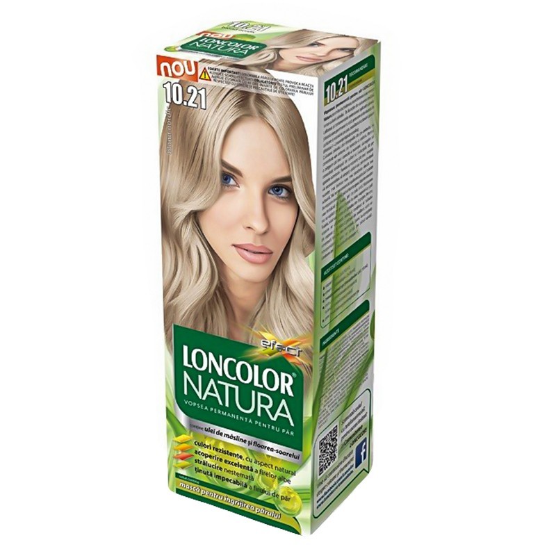 Vopsea de Par Permanenta Loncolor Natura 10.21 Blond Nordic, 100 ml