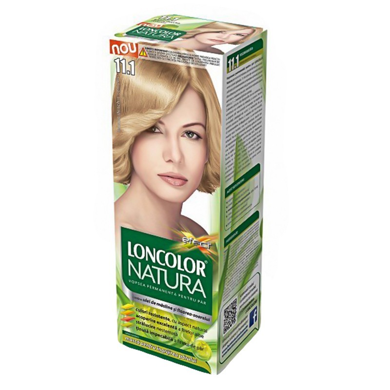 Vopsea de Par Permanenta Loncolor Natura 11.1 Blond Deschis Cenusiu, 100 ml