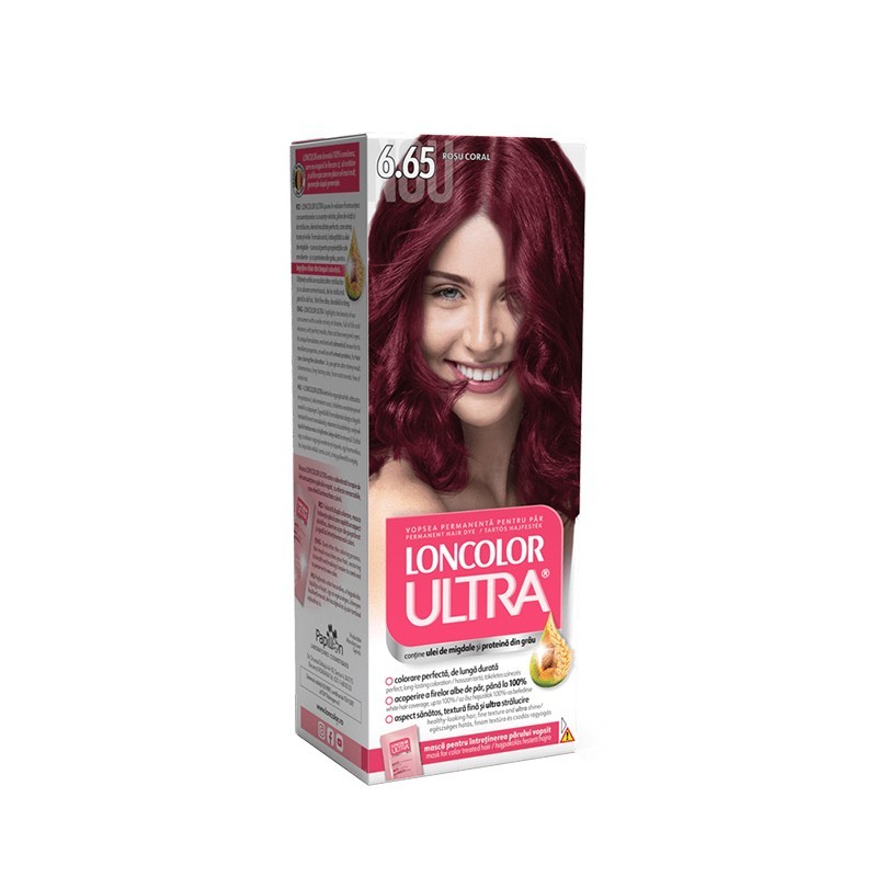 Vopsea de Par Permanenta Loncolor Ultra 6.65 Rosu Coral, 100 ml