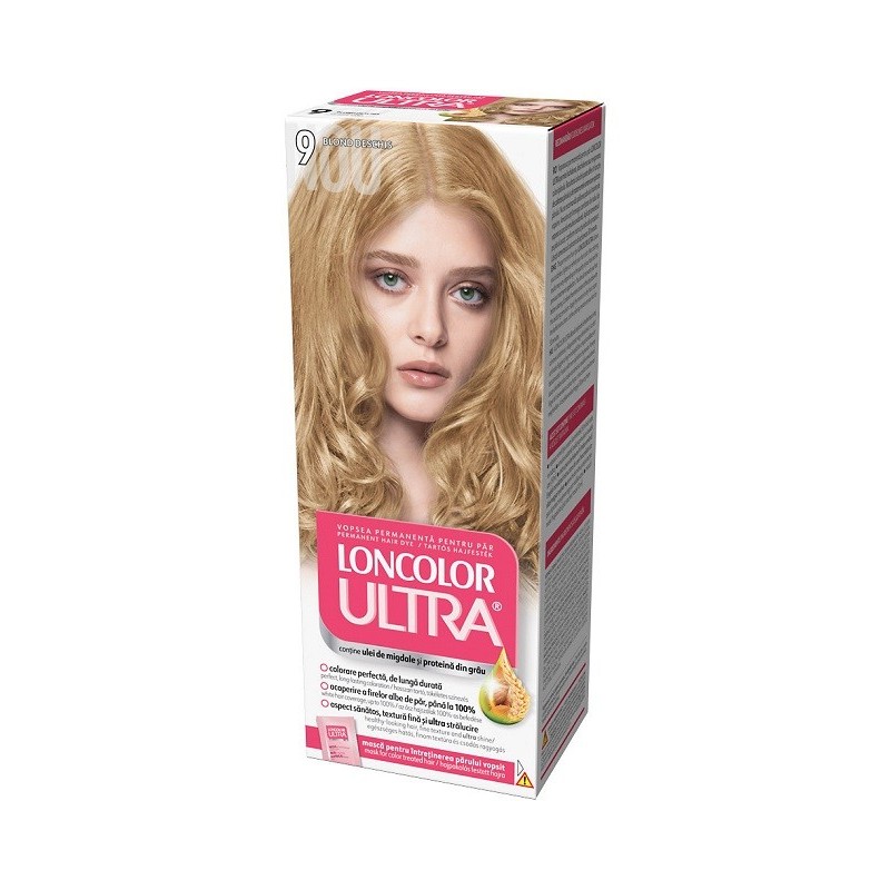 Vopsea de Par Permanenta Loncolor Ultra 9 Blond Deschis, 100 ml