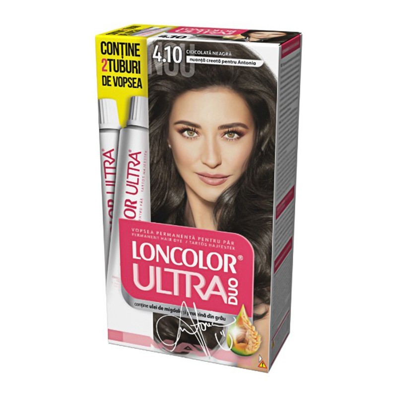 Vopsea de Par Permanenta Loncolor Ultra Max 4.10 Ciocolata Neagra, 200 ml