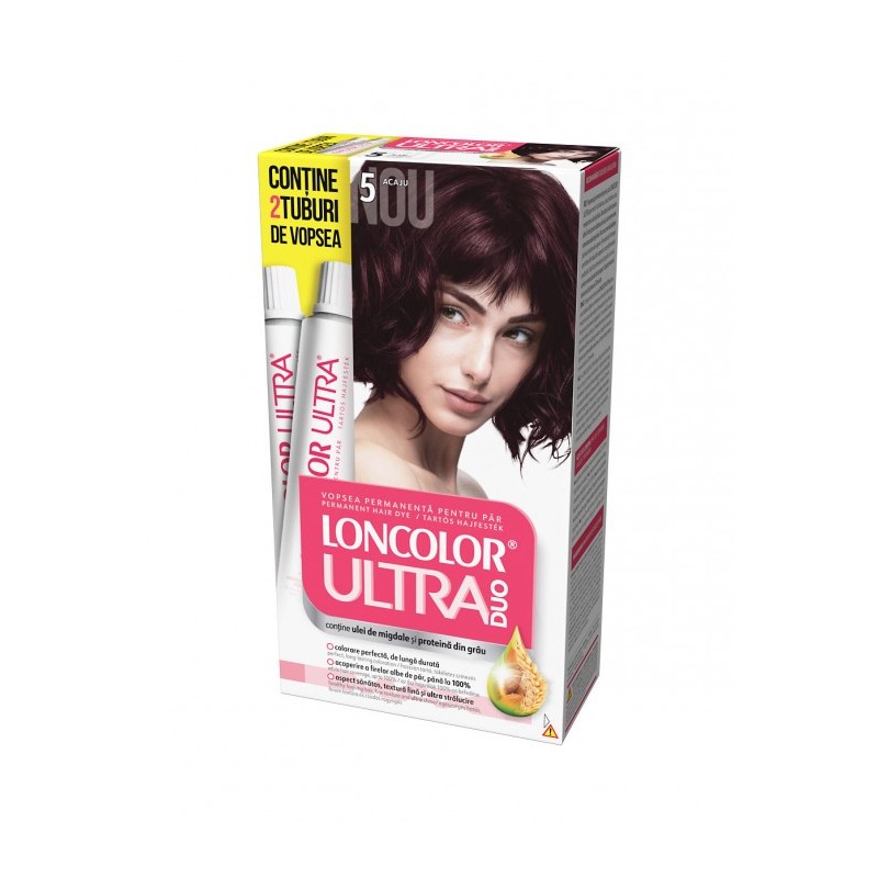 Vopsea de Par Permanenta Loncolor Ultra Max 5 Acaju, 200 ml
