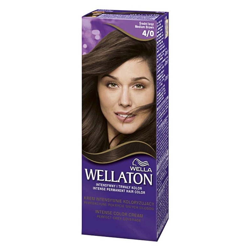 Vopsea de Par Permanenta Wella Wellaton 4/0 Medium Brown, 110 ml