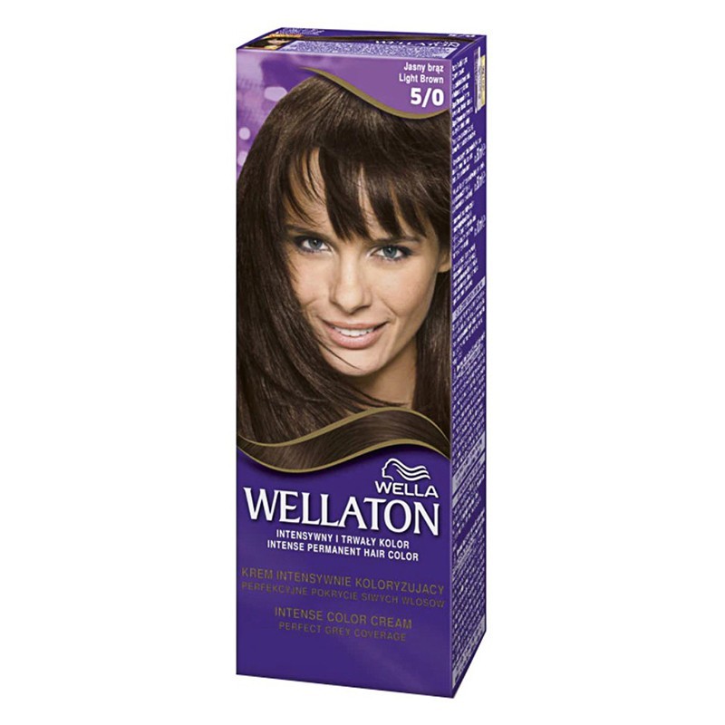 Vopsea de Par Permanenta Wella Wellaton 5/0 Saten Deschis, 110 ml