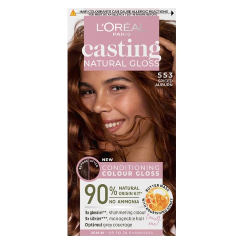 Vopsea de Par Semi-Permanenta L'Oreal Paris Casting Natural Gloss 553 Spiced Auburn, 180 ml