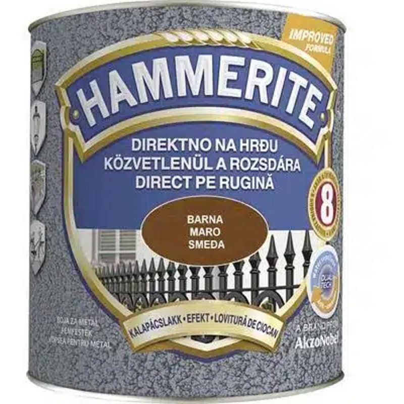 Vopsea Email Efect Lovitura de Ciocan, 0.75 l, Hammerite, Maro