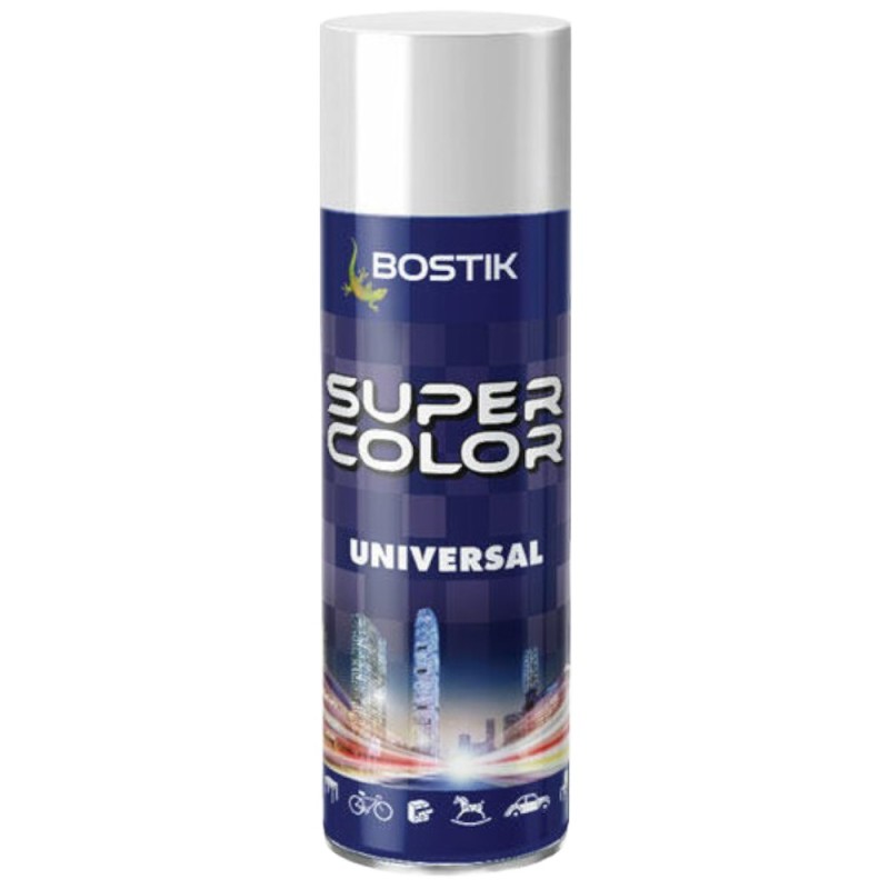 Vopsea Spray Universala Alb Lucios, pentru Retus, RAL 9010, Bostik, 400 ml