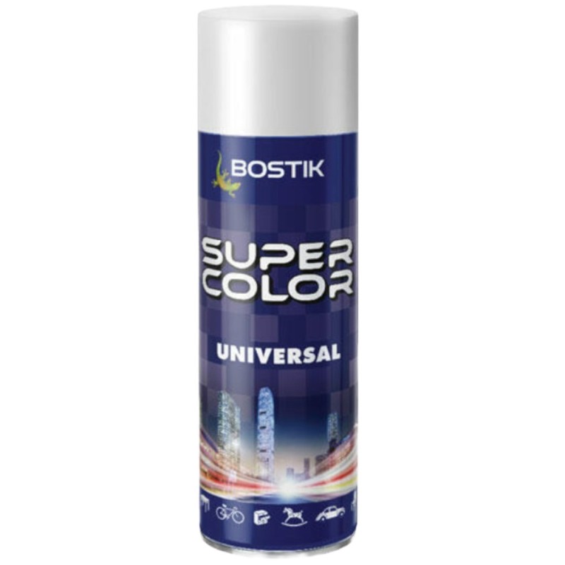 Vopsea Spray Universala Alb Mat, pentru Retus, RAL 9010, Bostik, 400 ml