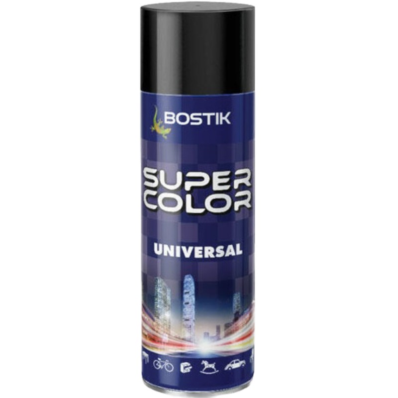 Vopsea Spray Universala Negru Lucios, pentru Retus, RAL 9005, Bostik, 400 ml