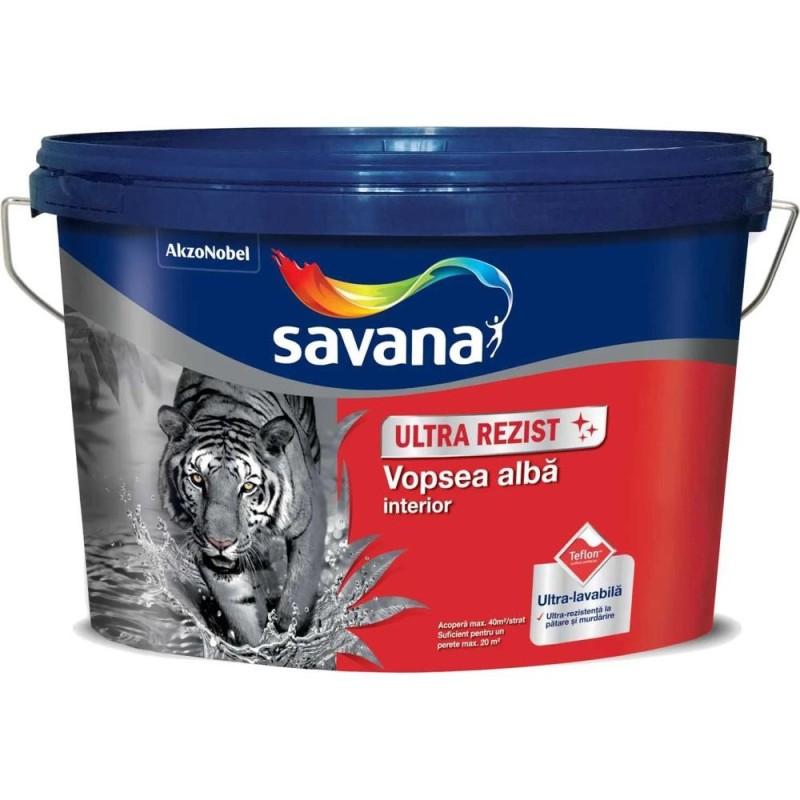 Vopsea Ultra-Lavabila, 8.5 l, Interior, Alba, Savana Ultra Rezist