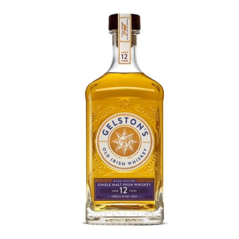 Whiskey Gelston's, Port Whiskey Single Malt Irish, 12 Ani, Single Malt, 43% Alcool, 0.7 l