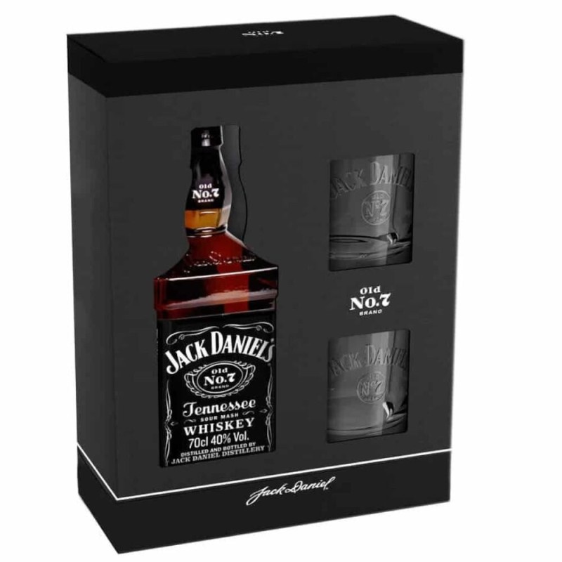 Whisky Jack Daniel's cu Doua Pahare, in Cutie, 40% Alcool, 0.7 l