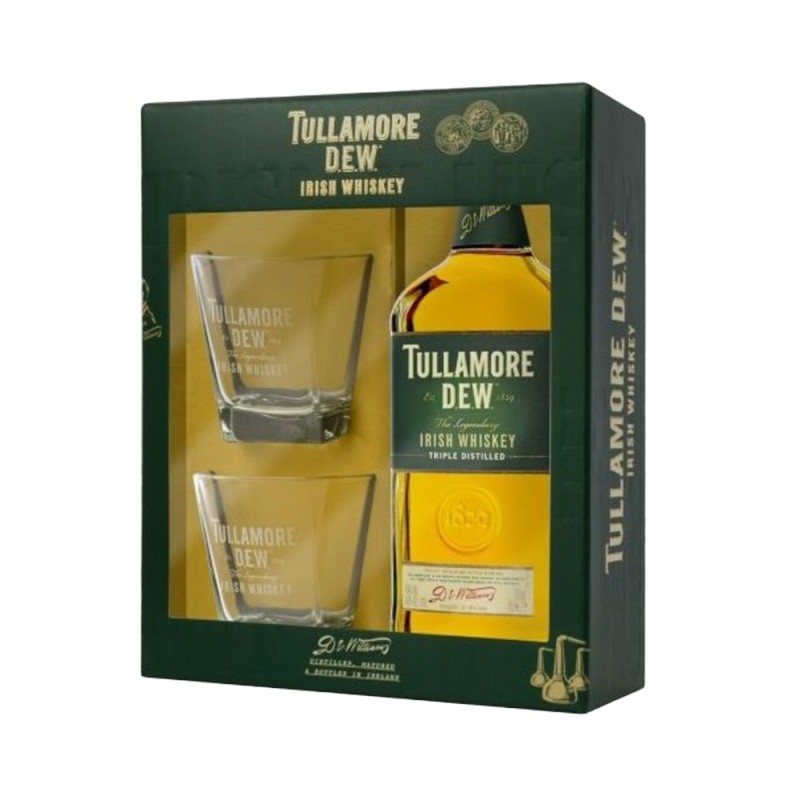 Whisky Tullamore Dew, Alcool 40%, 0.7 l + Doua Pahare