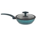Wok din Aluminiu cu Strat Antiderapant si Capac de Sticla, Sea Line 24 cm, pentru Inductie