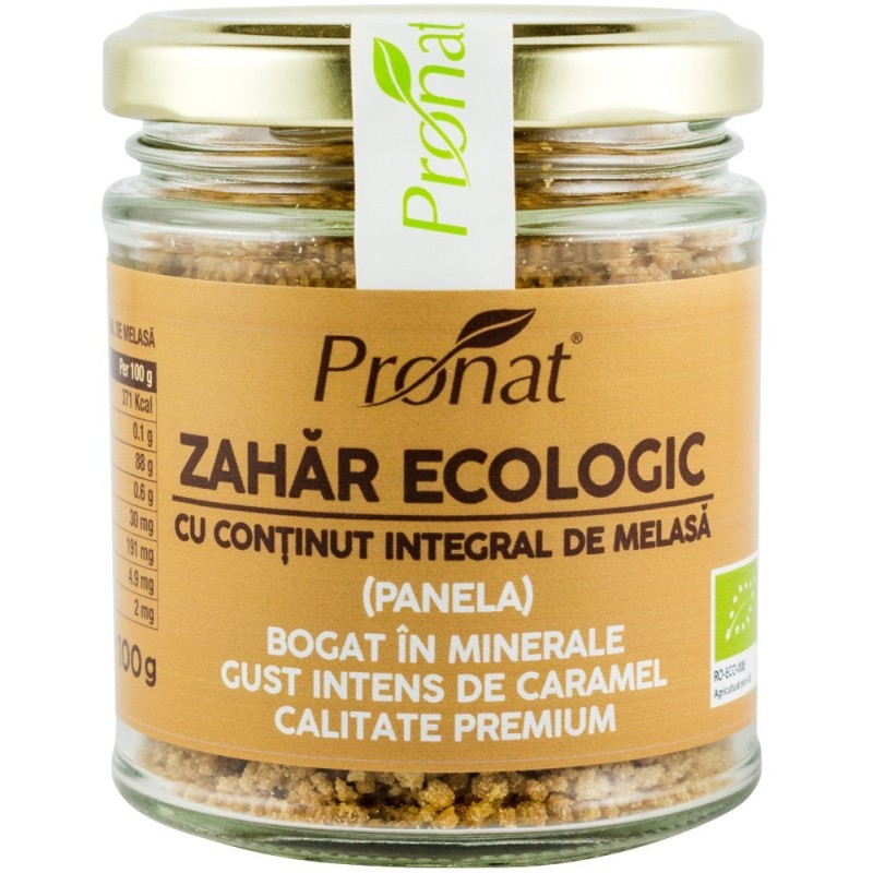 Zahar Bio Panela cu Continut Integral de Melasa, 100 g