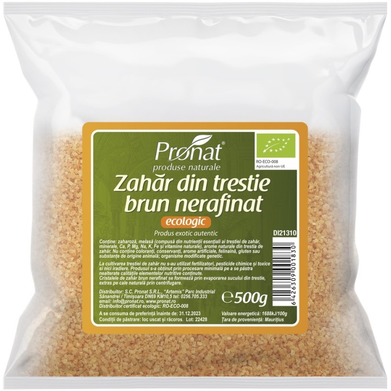 Zahar Brun Bio din Trestie de Zahar, 500 g